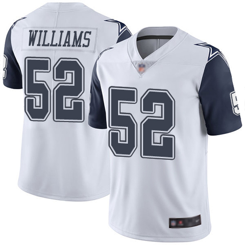 Men Dallas Cowboys Limited White Connor Williams 52 Rush Vapor Untouchable NFL Jersey